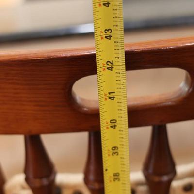 Two Wood Chairmaster Barstools (2)