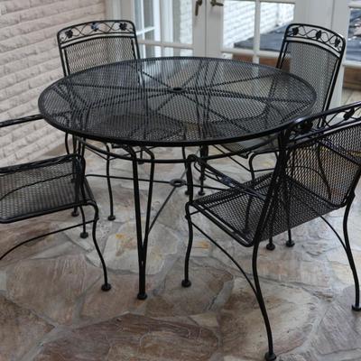 Wrought Iron Table and Four Chairs - Kept Indoors