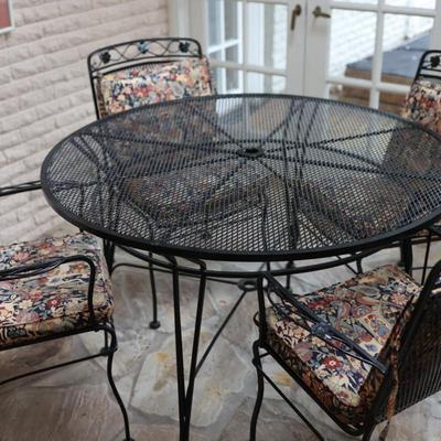 Wrought Iron Table and Four Chairs - Kept Indoors