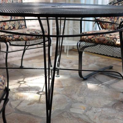Wrought Iron Table and Four Chairs - Kept Indoors