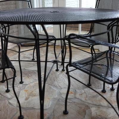 Wrought Iron Table and Four Chairs - Kept Indoors