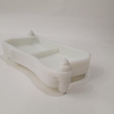 Vintage Imperial Sea Shell Milk Glass Trinket box