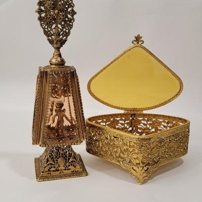 French gold gilt Vanity perfume/ trinket display