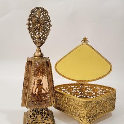 French gold gilt Vanity perfume/ trinket display