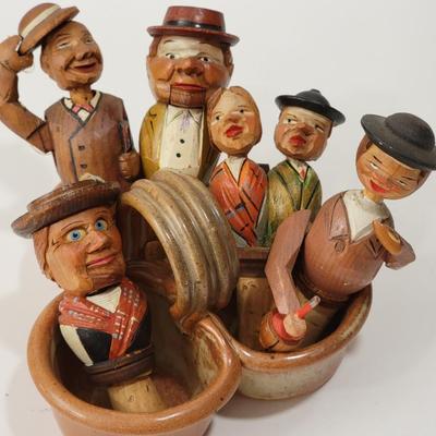 5 Pc hand carved moveable cork stoppers