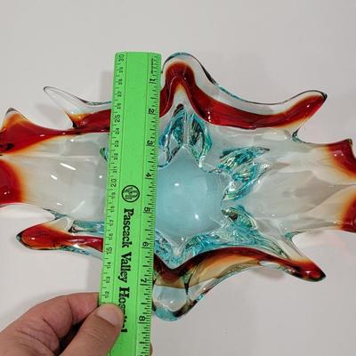 Vintage Authentic J.I. Co handmade venetian art glass bowl