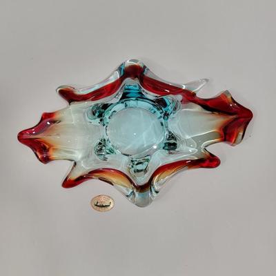 Vintage Authentic J.I. Co handmade venetian art glass bowl