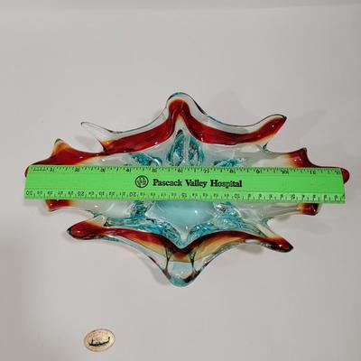 Vintage Authentic J.I. Co handmade venetian art glass bowl
