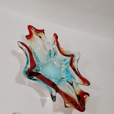 Vintage Authentic J.I. Co handmade venetian art glass bowl