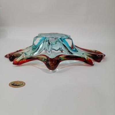 Vintage Authentic J.I. Co handmade venetian art glass bowl
