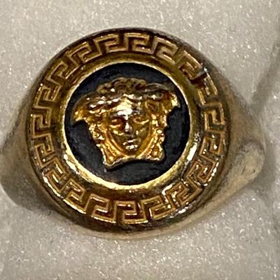 Versace Enamel Medusa Ring- Size 6