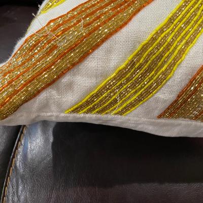 2 Jonathan Adler LSD beaded pillows - hand beaded. 20â€