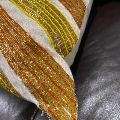 2 Jonathan Adler LSD beaded pillows - hand beaded. 20â€