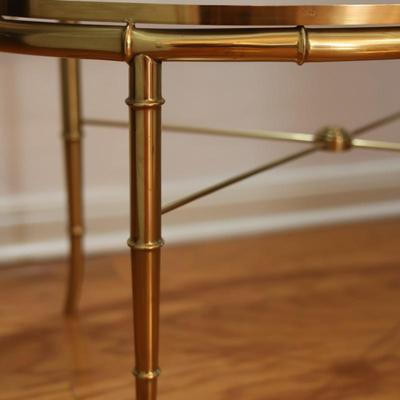 Mid-Century Oval Table with Glass Top