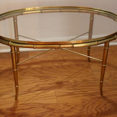 Mid-Century Oval Table with Glass Top