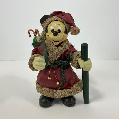 -64- HOLIDAY | Vintage Disney Kurt Alder Mickey Mouse Santa Fabric Mache 1989