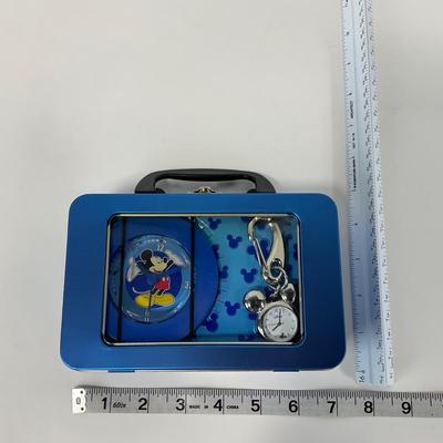 -68- WATCH | Blue Lunch Box With Pocket Watch & Clock