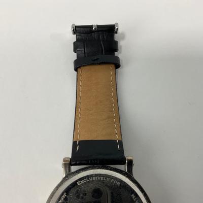 -76- WATCH | Black Leather Strap Mickey Mouse 44mm Watch