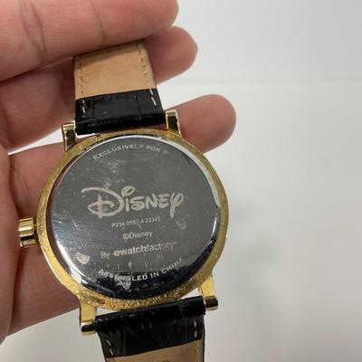 -77- WATCH | Disney Black Leather Band Mickey Mouse Quartz Watch