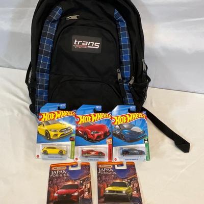 Boys backpack and cars