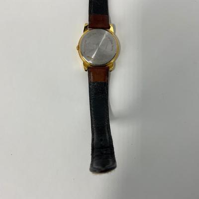 -81- WATCH | Lorus Mickey Mouse Ladies Gold Tone Brown Leather Band | V501-6N70