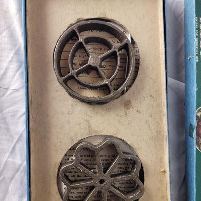 Vintage Griswold famous patty molds. Cast iron