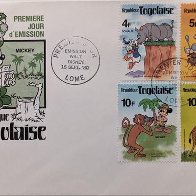 1980 Togo Disney Characters First Day Cover