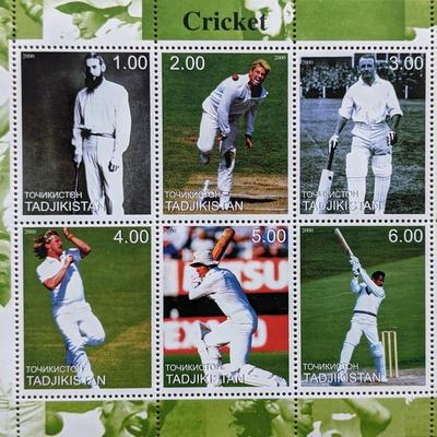 Cricket Stamp Sheet - Tadjikistan - Set Of 6 Stamps