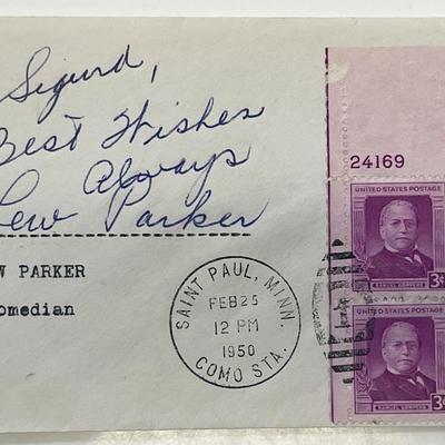 Comedian Lew Parker signed cover