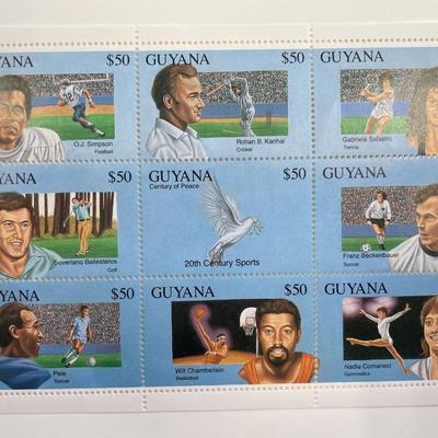 Sports Greats Guyana  Stamp Set