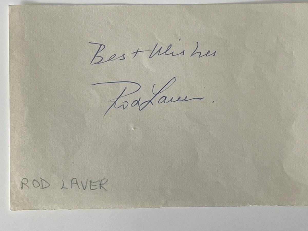 Tennis player Rod Laver autograph note