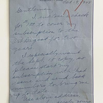 Mrs Richard R. Morganstern signed letter