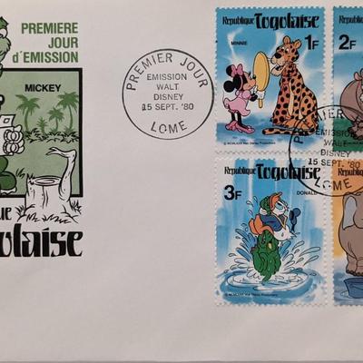 1980 Togo Disney Characters First Day Cover
