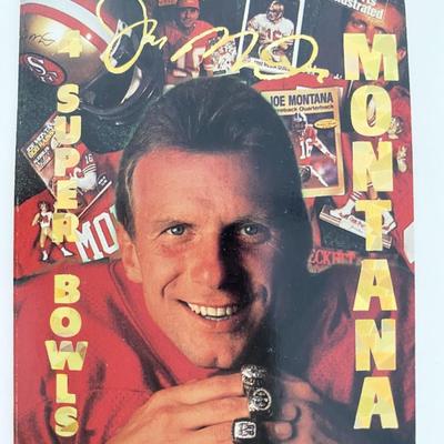 Joe Montana Super Bowls Facsimile Signed Football Card 