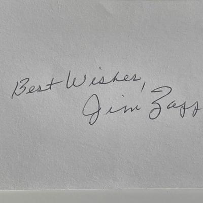 Baseball player Jim Zapp autograph note