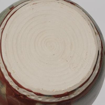 Handmade, signed, pottery urn or ginger jar.