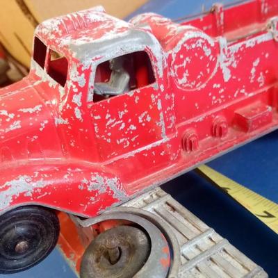 LOT 70 TWO OLD METAL TOY TRUCKS