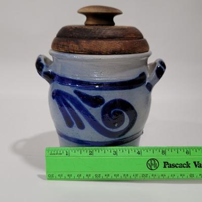 Antique German Salt Glazed covered crock