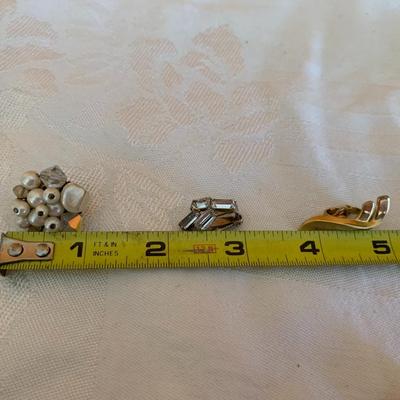 3 Pair vintage clip on earrings including Trifari