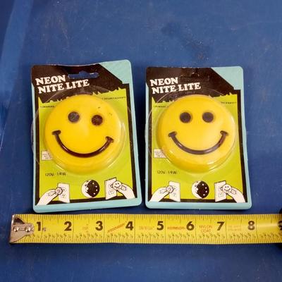 LOT 85 TWO OLD SMILEY FACE NITELIGHTS