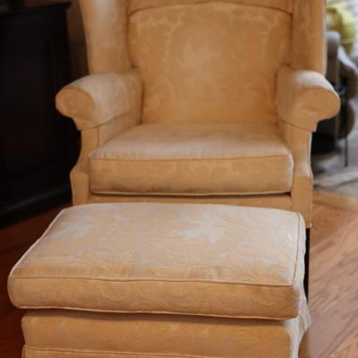 American Masterpiece Wing Back Chair w/ Ottoman (See Description)