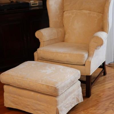 American Masterpiece Wing Back Chair w/ Ottoman (See Description)