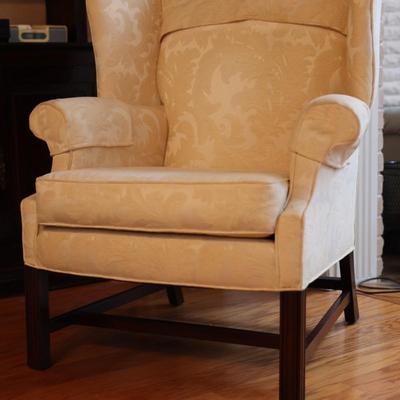 American Masterpiece Wing Back Chair w/ Ottoman (See Description)
