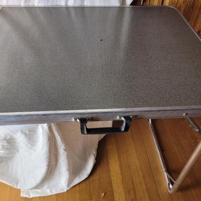 Vintage foldable chrome and laminate table