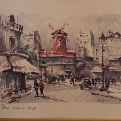 Signed Framed Print of Moulin Rouge in Paris