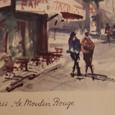 Signed Framed Print of Moulin Rouge in Paris