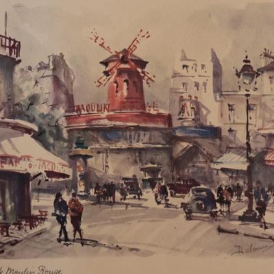 Signed Framed Print of Moulin Rouge in Paris