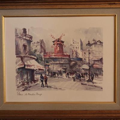 Signed Framed Print of Moulin Rouge in Paris