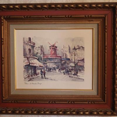 Signed Framed Print of Moulin Rouge in Paris