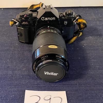 Canon A-1 Camera w/ Vivitar 100mm Lens
